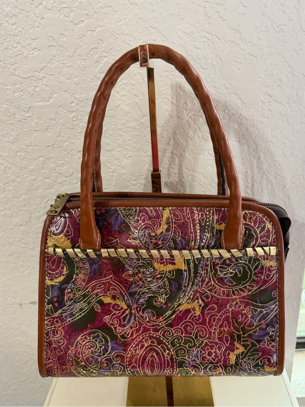 Patricia Nash Multicolor Floral Pattern Satchel